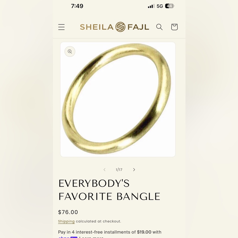 Sheila Fajl gold bangle